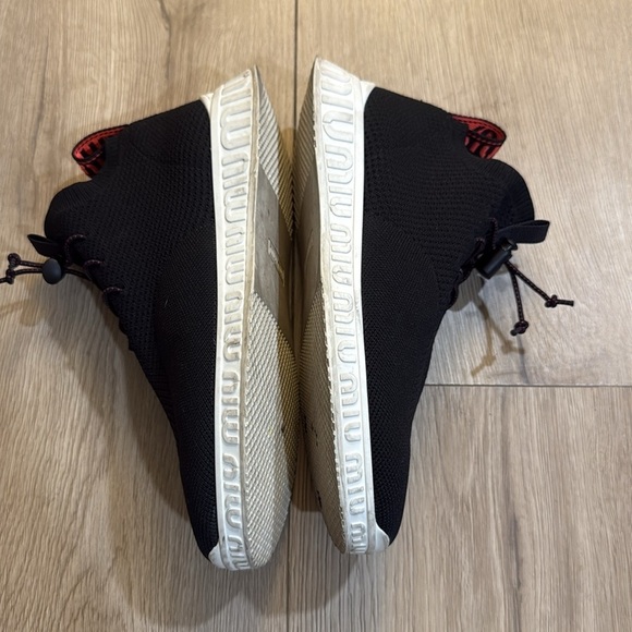 MIU MIU PRADA 5E088D BLACK KNIT MESH BUNGEE LACE SOCK SNEAKERS 37.5 US 7.5 - Picture 3 of 6